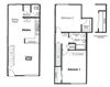 two bedroom floor plan l The Knolls Apartment in Orange CA